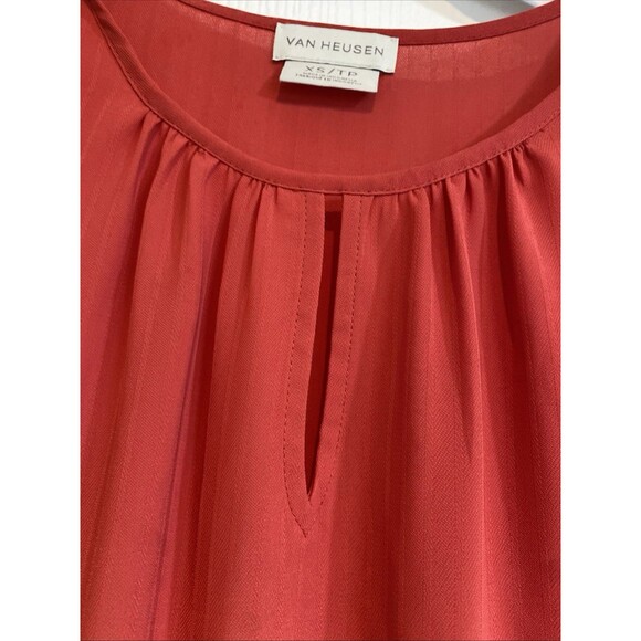 Van Heusen Blouse Womens Sz XS Career Officecore Corpcore Coral - Picture 6 of 8